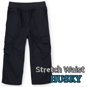 HUSKY Boys Size 10 Children's Place Stretch Waist cargo pants in Navy